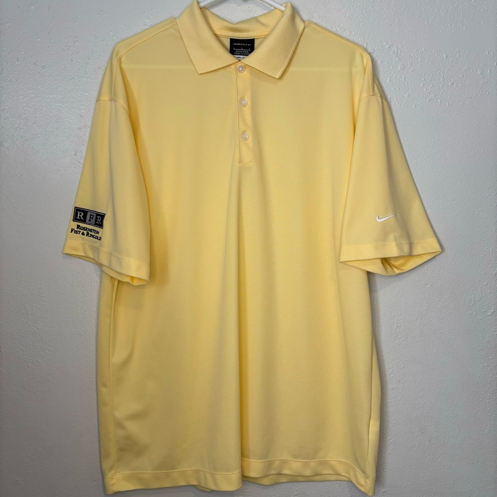 Nike Golf Polo Shirt Men's L Rosenstein Fist & Ringold Law Firm Yellow Dri-Fit‎